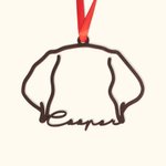 Ornement en bois personnalisé oreilles de chien, oreilles de chat, dessin au trait Cadeau de pendaison de crémaillère pour les amoureux des animaux de