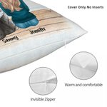 Personalized I Love You To The Moon And Back Mountain and River Throw Pillow Cover Birthday Christmas Gift for Dog Lovers