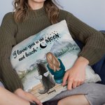 Personalized I Love You To The Moon And Back Mountain and River Throw Pillow Cover Birthday Christmas Gift for Dog Lovers