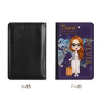 Couverture de Passeport Portable Personnalisée avec Personnage et Nom Thème Travel Is My Therary Cadeau Anniversaire Fête pour Amoureux de Voyage
