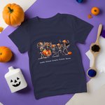 Maglietta personalizzata dello scheletro danzante della zucca Scheletro di Halloween Riunione di famiglia a maniche corte Tee di Halloween Regalo di festa per la famiglia