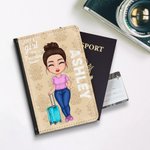 Personalised Just A Girl Who Loves Traveling Stylish Portable Passport Cover with Name Travel Trip Accessory Birthday Gift for Friends Family