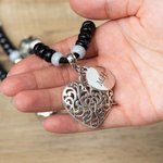 Collier Perles de Rythme Équin Personnalisé avec Texte Gravé Collier Accessoire de Clochettes pour Cheval Cadeau pour Amoureux de Cheval