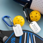 Personlig Pickleball Nøkkelring Bag Tag Clip Ryggsekk Tilbehør Dekorasjon med tekst Bursdagsgave til Pickleball-elsker
