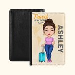 Personalised Travel Is My Therapy Portable Passport Cover with Name Travel Trip Accessory Gift for Friends Family
