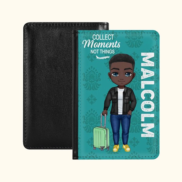 Personalised Collect Moments Not Things Stylish and Compact Passport Cover with Name Perfect for Travel