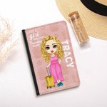 Personalised Just A Girl Who Loves Traveling Stylish Portable Passport Cover with Name Travel Trip Accessory Birthday Gift for Friends Family