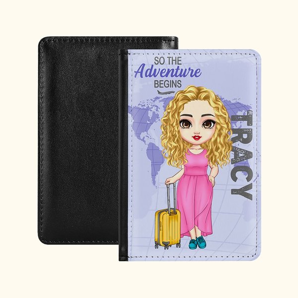 Personalised So The Adventure Begins Portable and Special Passport Cover with Name Travel Trip Accessory Birthday Christmas Gift for Friends Family