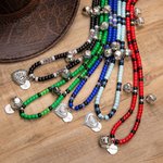 Collier Perles de Rythme Équin Personnalisé avec Texte Gravé Collier Accessoire de Clochettes pour Cheval Cadeau pour Amoureux de Cheval