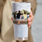 Henkilökohtainen seikkailu on siellä ulkona Camping lainausmerkit kaareva Tumbler vuosipäivä syntymäpäivä lahja perheelle