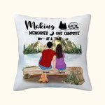 Personalized Family Making Memories One Campsite At A Time Throw Pillow Cover Birthday Christmas Gift for Camping Lover Couple