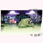 Personalized Let's Go Camping Curved Tumbler  with Dogs Family Camping Christmas Gift