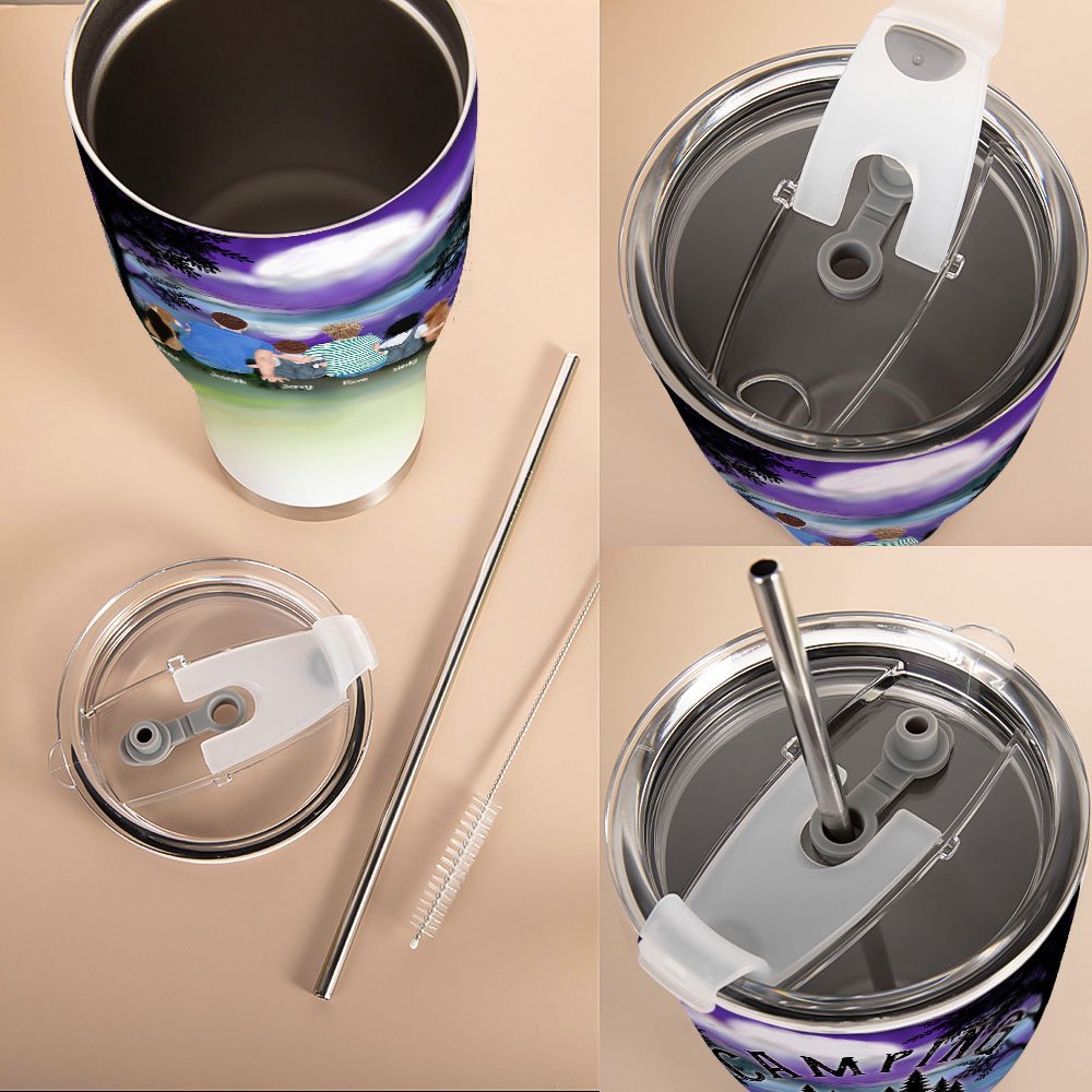 Vaso curvo personalizado Camping Partners for Life Regalo de aniversario de Navidad para la familia 5