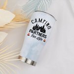 Personlig campingpartner för livet böjd tumbler Campingälskare Present till familjen par