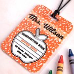 Henkilökohtainen Classic Apple Composition Book Style Kaksipuolinen Hall Pass Opettaja Lanyard School Takaisin kouluun arvostus viikko lahja Primary T