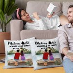 Personalized Family Making Memories One Campsite At A Time Throw Pillow Cover Birthday Christmas Gift for Camping Lover Couple