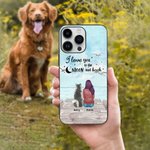Personalisierte Ich liebe dich zum Mond und zurück Telefon Fall Geschenk für Hundeliebhaber