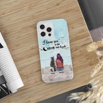 Personalisierte Ich liebe dich zum Mond und zurück Telefon Fall Geschenk für Hundeliebhaber