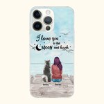 Personalisierte Ich liebe dich zum Mond und zurück Telefon Fall Geschenk für Hundeliebhaber