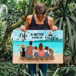 La vida es mejor alrededor de la hoguera personalizada Pintura sin marco Regalo de inauguración de la casa para los amantes del camping
