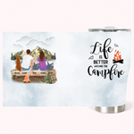 Personalizzato Life Is Better Around The Campfire Family Camping Tumbler curvo per anniversario regalo di compleanno