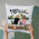 Gepersonaliseerde Let's Go Camping familie kussenhoes voor thuis decoratie verjaardagscadeau verjaardagscadeau
