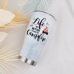 Personalizzato Life Is Better Around The Campfire Family Camping Tumbler curvo per anniversario regalo di compleanno