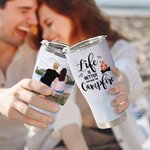 Personalizzato Life Is Better Around The Campfire Family Camping Tumbler curvo per anniversario regalo di compleanno
