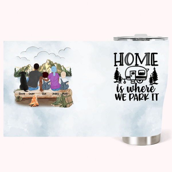 Personalizzato Home is Where We Park It 30oz Camping Tumbler curvo Famiglia Campeggio per San Valentino Regalo di Natale