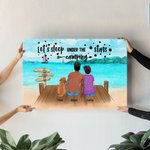 Peinture murale sur toile de camping avec étoiles de mer personnalisée Cadeau de pendaison de crémaillère pour la famille et les amateurs de camping