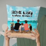 Personalizzato mare La casa è dove la parcheggiamo Famiglia cuscino copertina Natale compleanno regalo