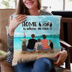 Personalizzato mare La casa è dove la parcheggiamo Famiglia cuscino copertina Natale compleanno regalo
