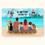 La vida es mejor alrededor de la hoguera personalizada Pintura sin marco Regalo de inauguración de la casa para los amantes del camping