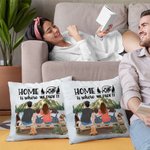 Spersonalizowana poszewka na poduszkę rodzinną Home Is Where We Park It Prezent urodzinowy i walentynkowy