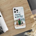 Funda personalizada I Love You To The Moon And Back Mountain and River Regalo de cumpleaños para los amantes de los perros