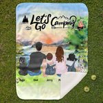 Personalized Let's Go Camping Sun Blanket Birthday Christmas Gift for Couple Family Camping Lovers Camp Accessory