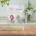 Veilleuse en acrylique personnalisée You Are The She To My Nanigans Décoration Anniversaire Noël Cadeau pour Bestie Sister Décoration de bureau