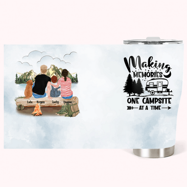 Personalized Making Memories One Campsite at A Time Curved Tumbler Happy Camping