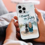 Personalisierte Leben ist besser mit Fell Baby Möwe Telefon Fall Geburtstag Geschenk für Hundeliebhaber