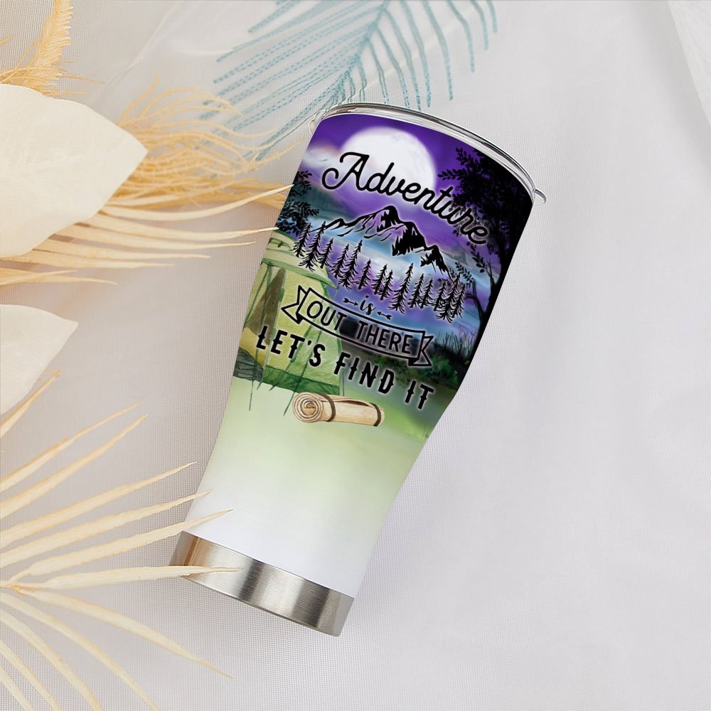 Vaso Curvo 30oz Personalizado Adventure is Out There Let's Find it Family Camping Quotes Anniversary Gift for Family 4