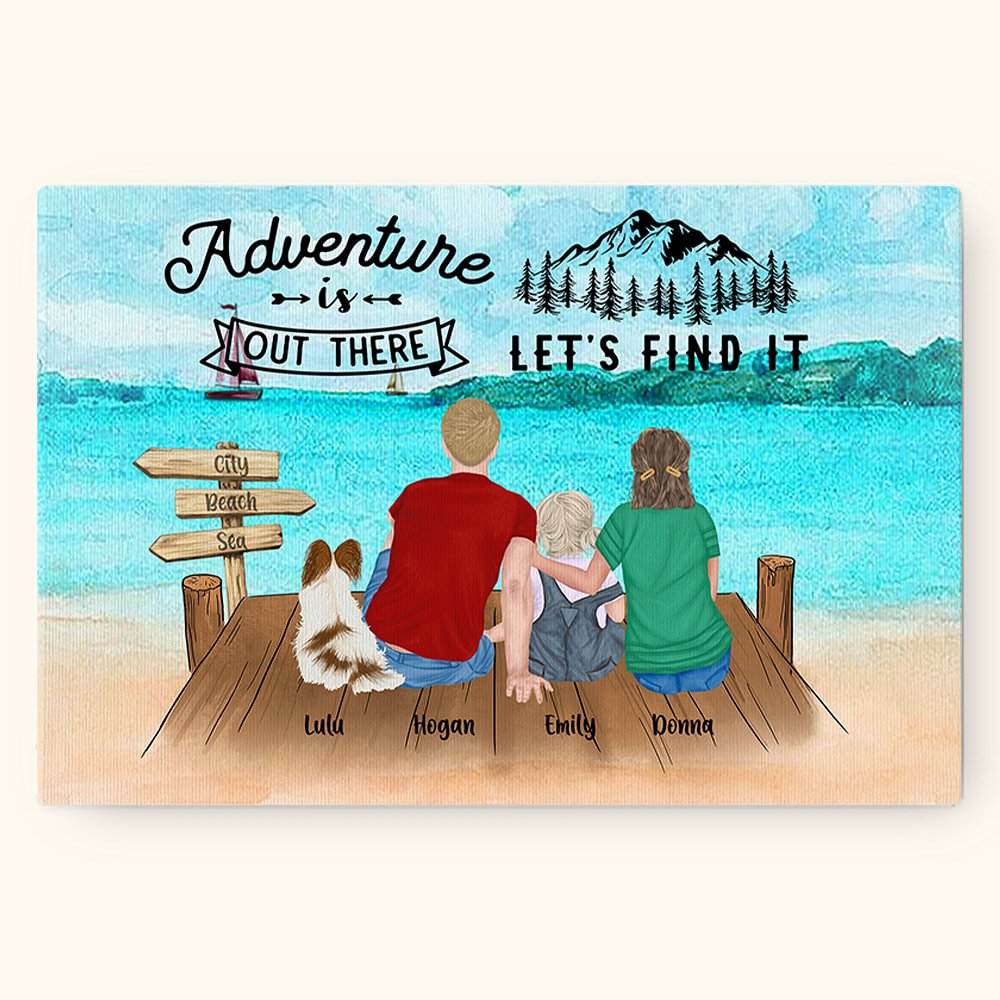 Personalisierte Strand Camping Abenteuer bunte Malerei Wanddekoration Geschenk für Familie