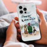 Funda personalizada I Love You To The Moon And Back Mountain and River Regalo de cumpleaños para los amantes de los perros