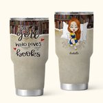Gepersonaliseerde Just A Girl Who Loves Books 30oz Tumbler Verjaardag Kerstmis Leescadeau voor Zus Vriendin Boekenliefhebber