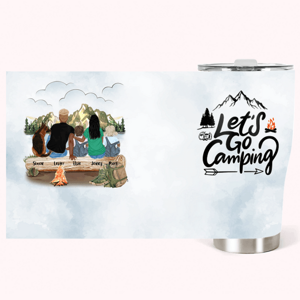 Personalized Let's Go Camping Family Camping Curved Tumbler Anniversary Birthday Gift  for Family