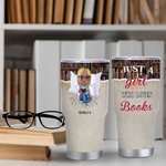 Gepersonaliseerde Just A Girl Who Loves Books 30oz Tumbler Verjaardag Kerstmis Leescadeau voor Zus Vriendin Boekenliefhebber
