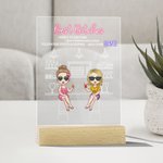 Personalized Best Bitches LED Night Light with Wood Base Birthday Christmas Gift for Besties Sisters Desk Decorations
