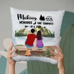 Personalized Family Making Memories One Campsite At A Time Throw Pillow Cover Birthday Christmas Gift for Camping Lover Couple