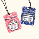 Personalized Classic Apple Composition Book Style Double-sided Hall Pass Teacher Lanyard School Back to School Appreciation Week Gift Primary Teacher