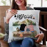 Gepersonaliseerde Let's Go Camping familie kussenhoes voor thuis decoratie verjaardagscadeau verjaardagscadeau
