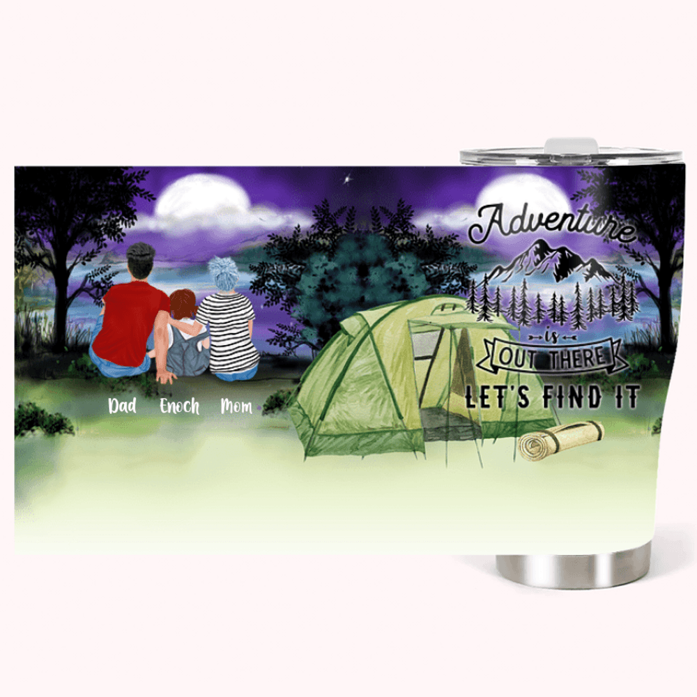 Vaso Curvo 30oz Personalizado Adventure is Out There Let's Find it Family Camping Quotes Anniversary Gift for Family 1